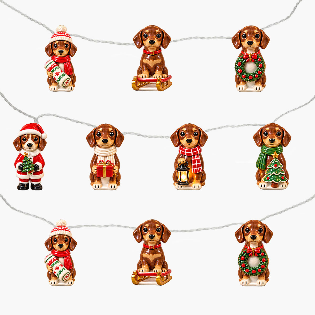Personalized Custom Photo Christmas Yorkshire Terrier String Lights Festive Home Decor