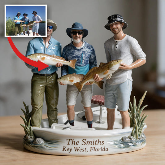 Personalized Custom Photo Fishing Group 3D Resin Plaque Angler Keepsake Gift