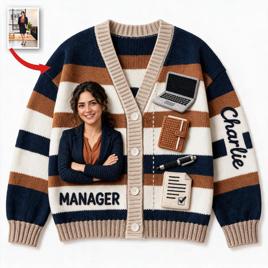 Personalized Latina Female Office Colleague Cardigan Sweater Coworker Gift