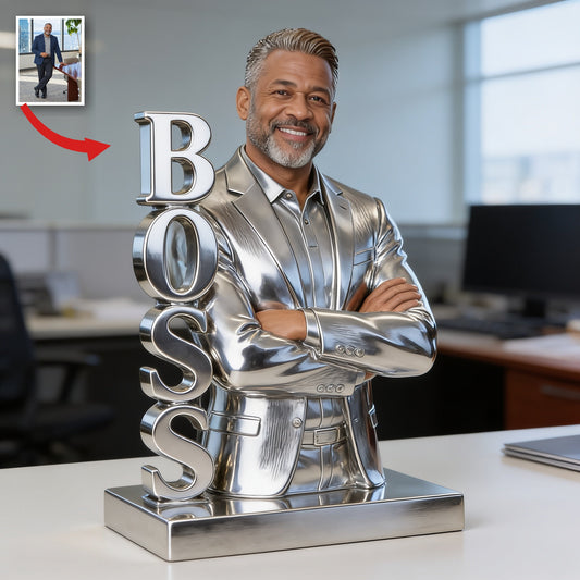 Personalized Custom Photo Older Black Male Boss Custom Shaped Acrylic Plaque Office Desk Gift