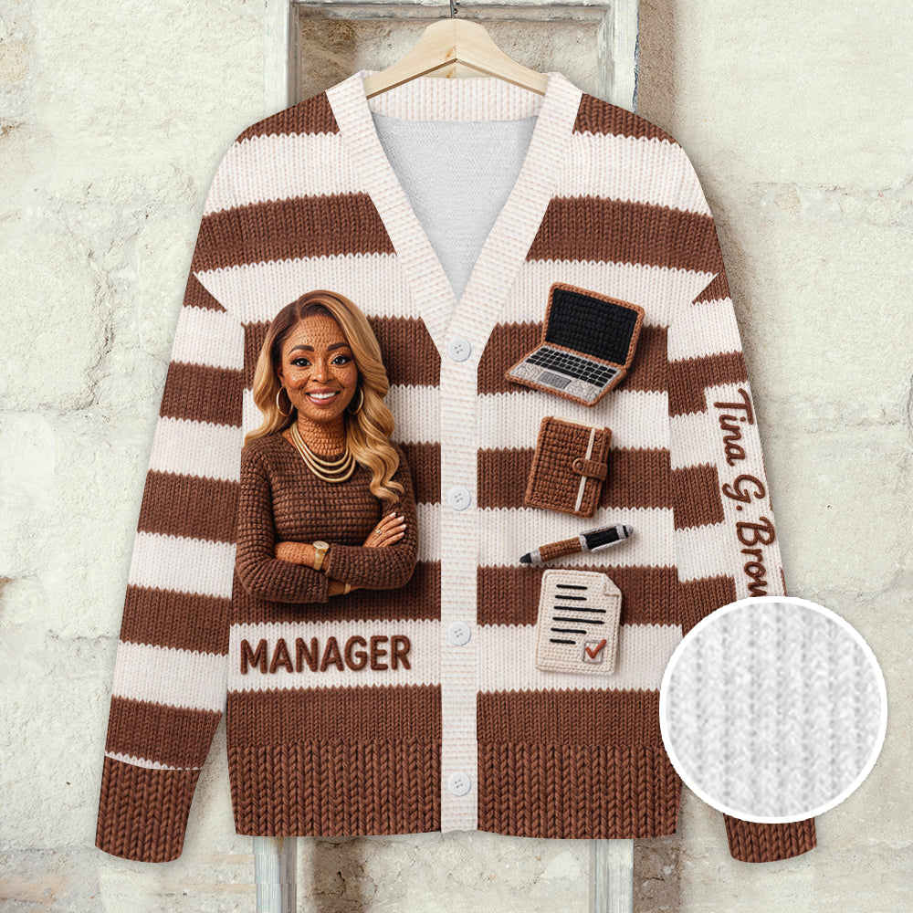Personalized Latina Female Office Colleague Cardigan Sweater Coworker Gift