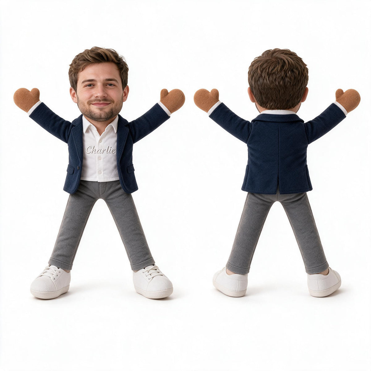 Personalized Male Colleague Posable Plush Doll Coworker Gift