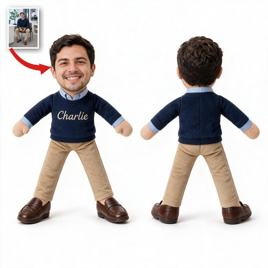 Personalized Latino Male Posable Plush Doll Custom Colleague Gift