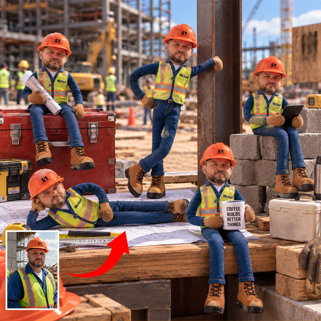 Personalized Male Colleague Posable Plush Doll Coworker Gift