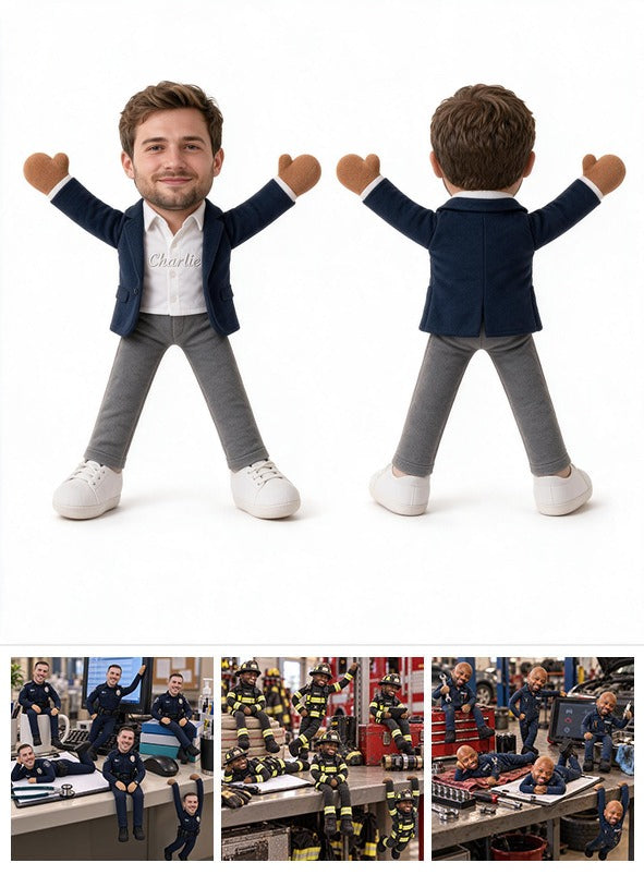 Personalized Male Colleague Posable Plush Doll Coworker Gift