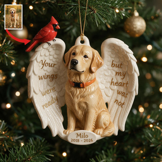 Personalized Custom Photo Adult Golden Retriever Memorial Ceramic Ornament Pet Remembrance Gift