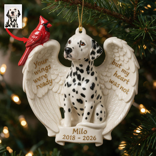 Personalized Custom Photo Christmas Dalmatian Memorial Ceramic Ornament 2018-2026 Pet Keepsake