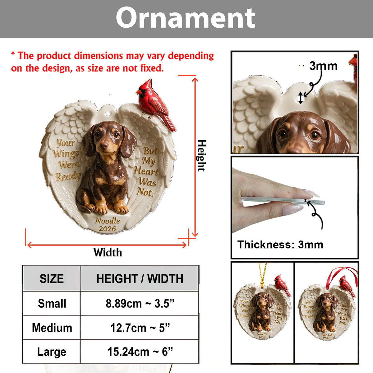 Personalized Custom Photo Adult Black and Tan Rottweiler Memorial Ceramic Ornament