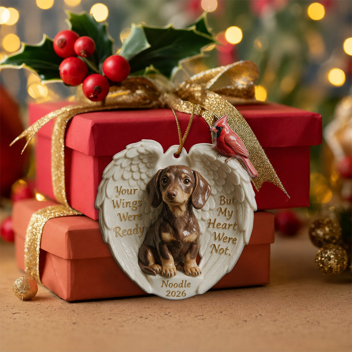 Personalized Custom Photo Adult Black and Tan Rottweiler Memorial Ceramic Ornament