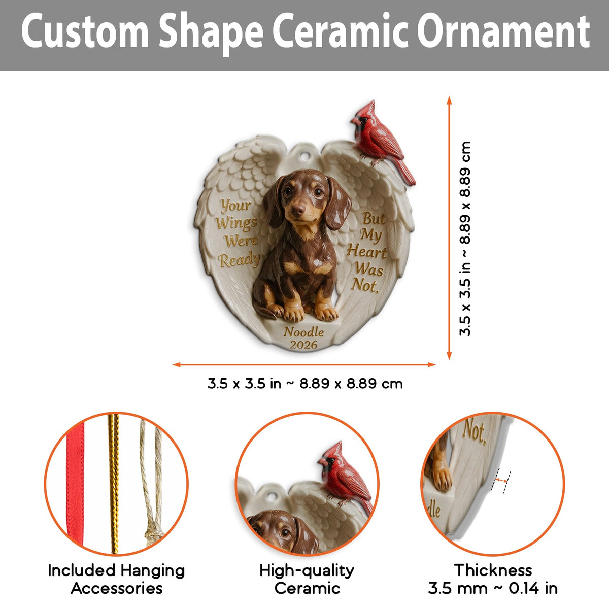 Personalized Custom Photo Adult Black and Tan Rottweiler Memorial Ceramic Ornament