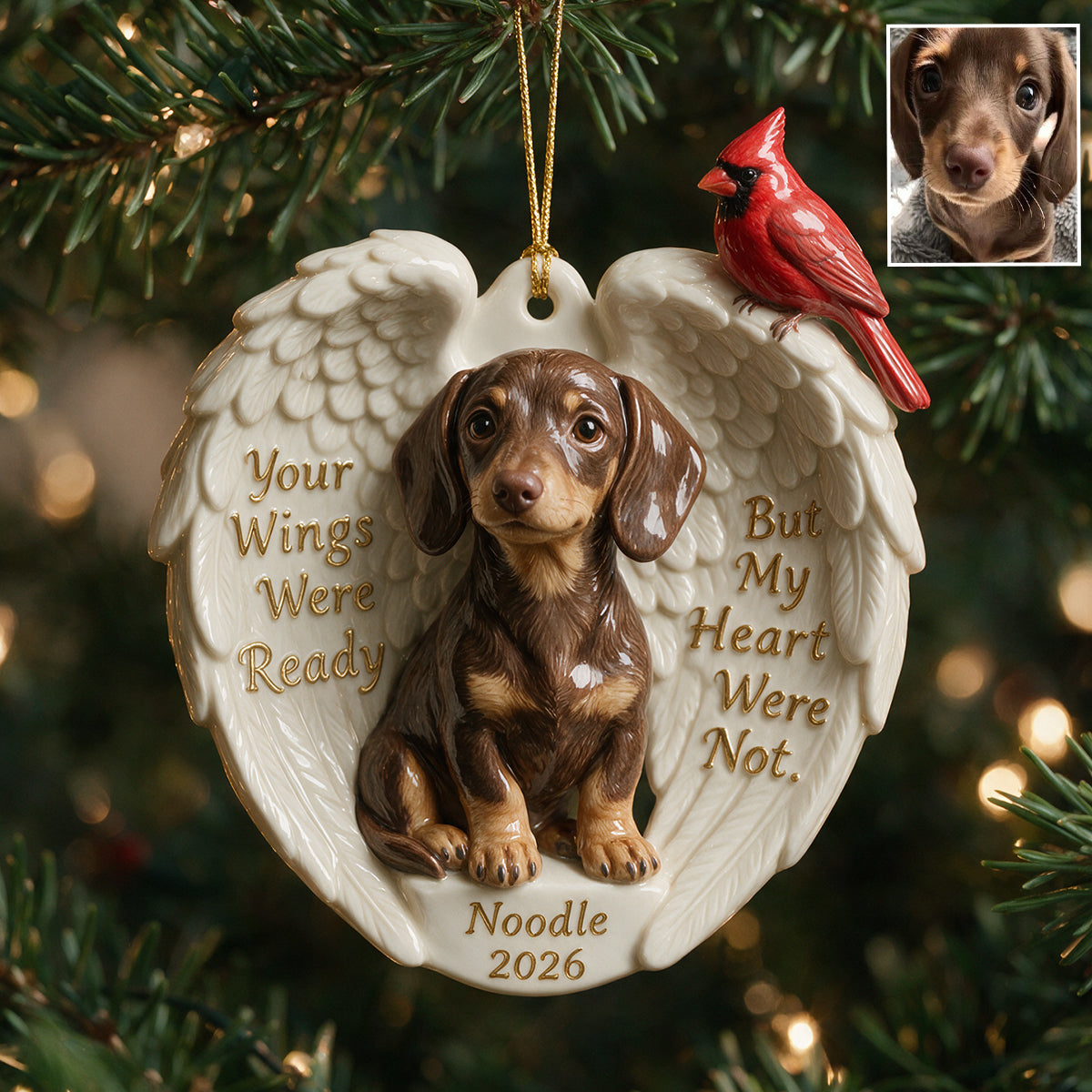Personalized Custom Photo Fluffy Shih Tzu Memorial Ceramic Ornament Pet Keepsake