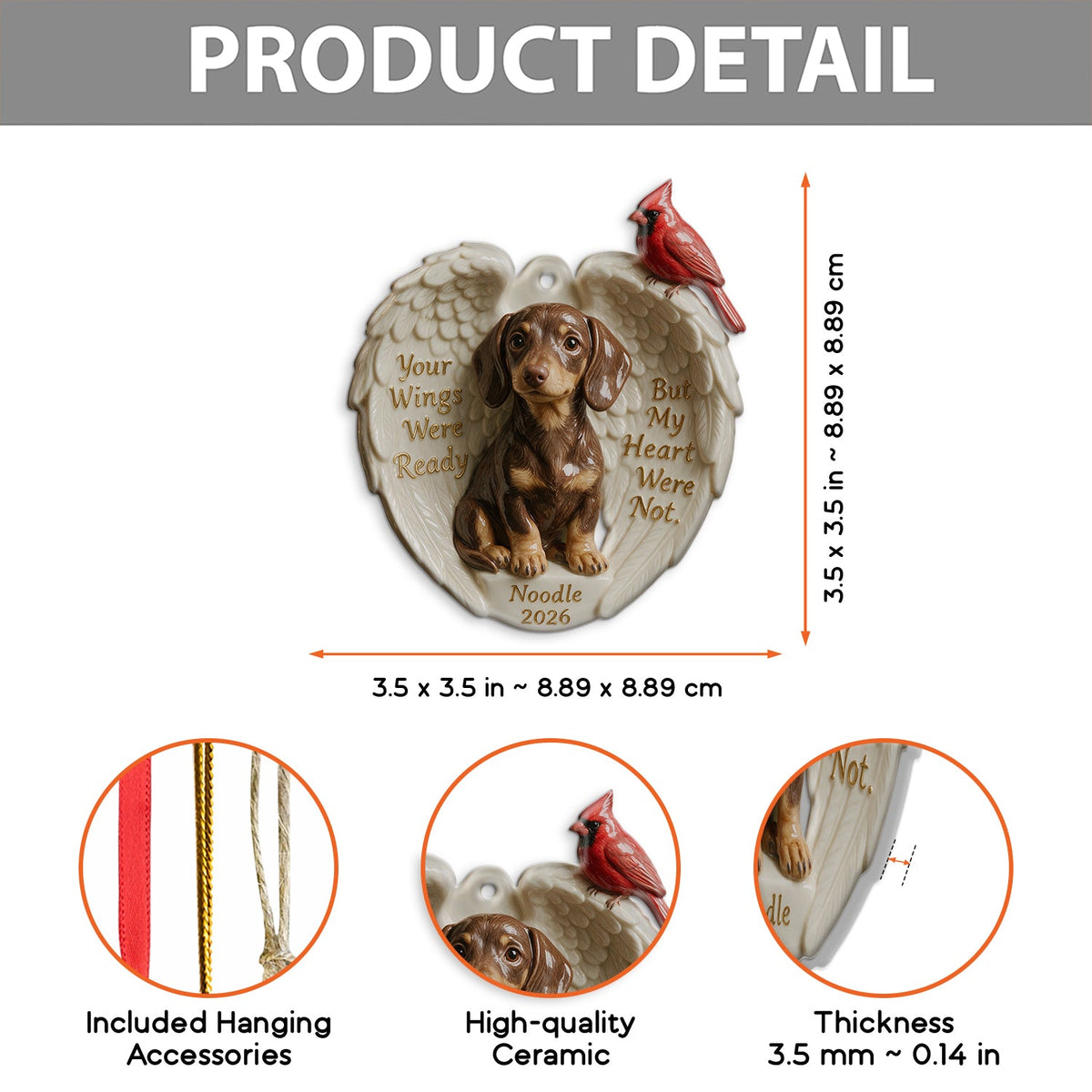 Personalized Custom Photo Adult Black and Tan Rottweiler Memorial Ceramic Ornament
