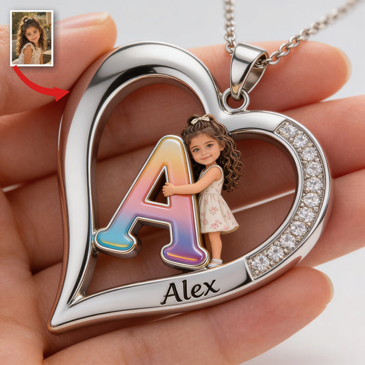 Personalized Custom Photo Latina Little Girl Pendant Necklace, Daughter Granddaughter Niece Gift