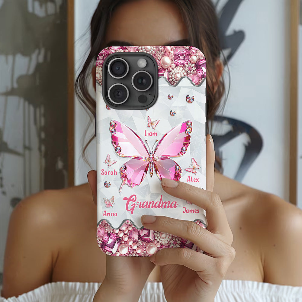 Grandma's Butterflies - Personalized Grandma Full Print Phone Case