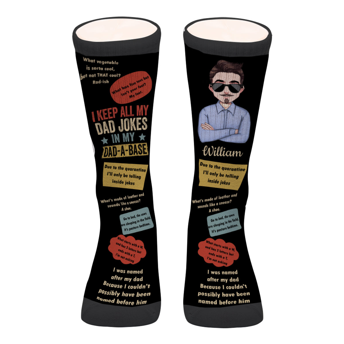 I Keep All My Dad Jokes - Personalized Father's Day Father Socks