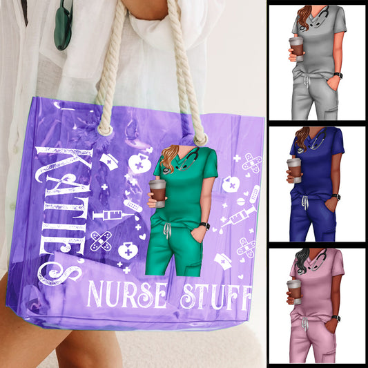 Nurse Stuff - Personalized Nurse Clear Tote Bag