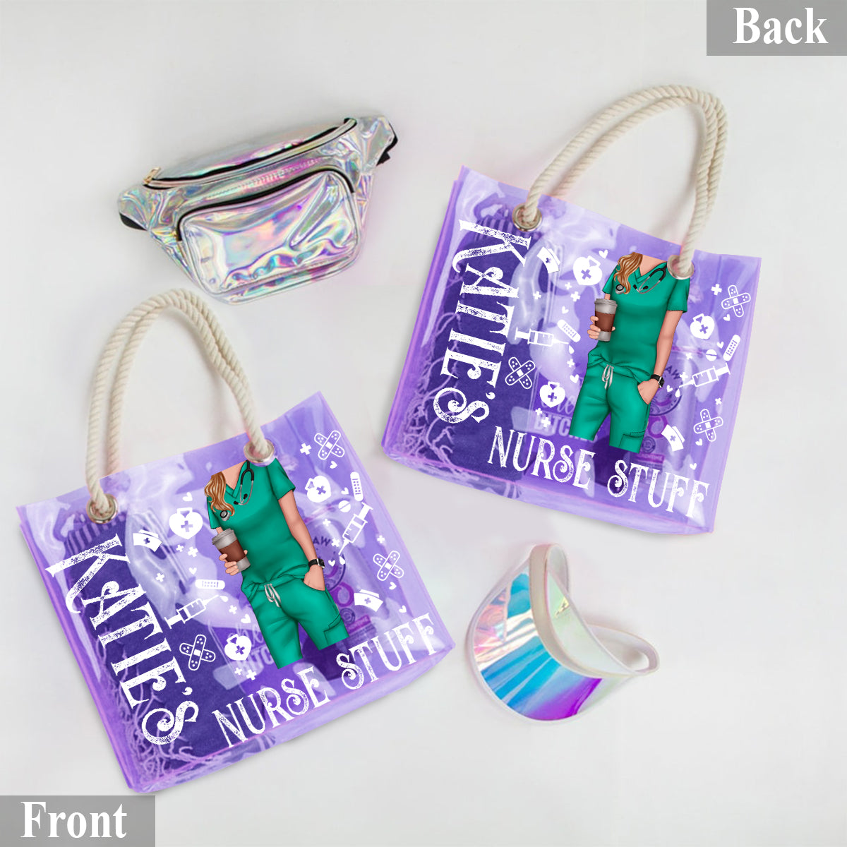 Nurse Stuff - Personalized Nurse Clear Tote Bag