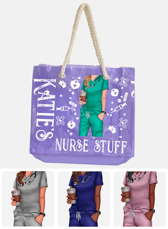 Nurse Stuff - Personalized Nurse Clear Tote Bag