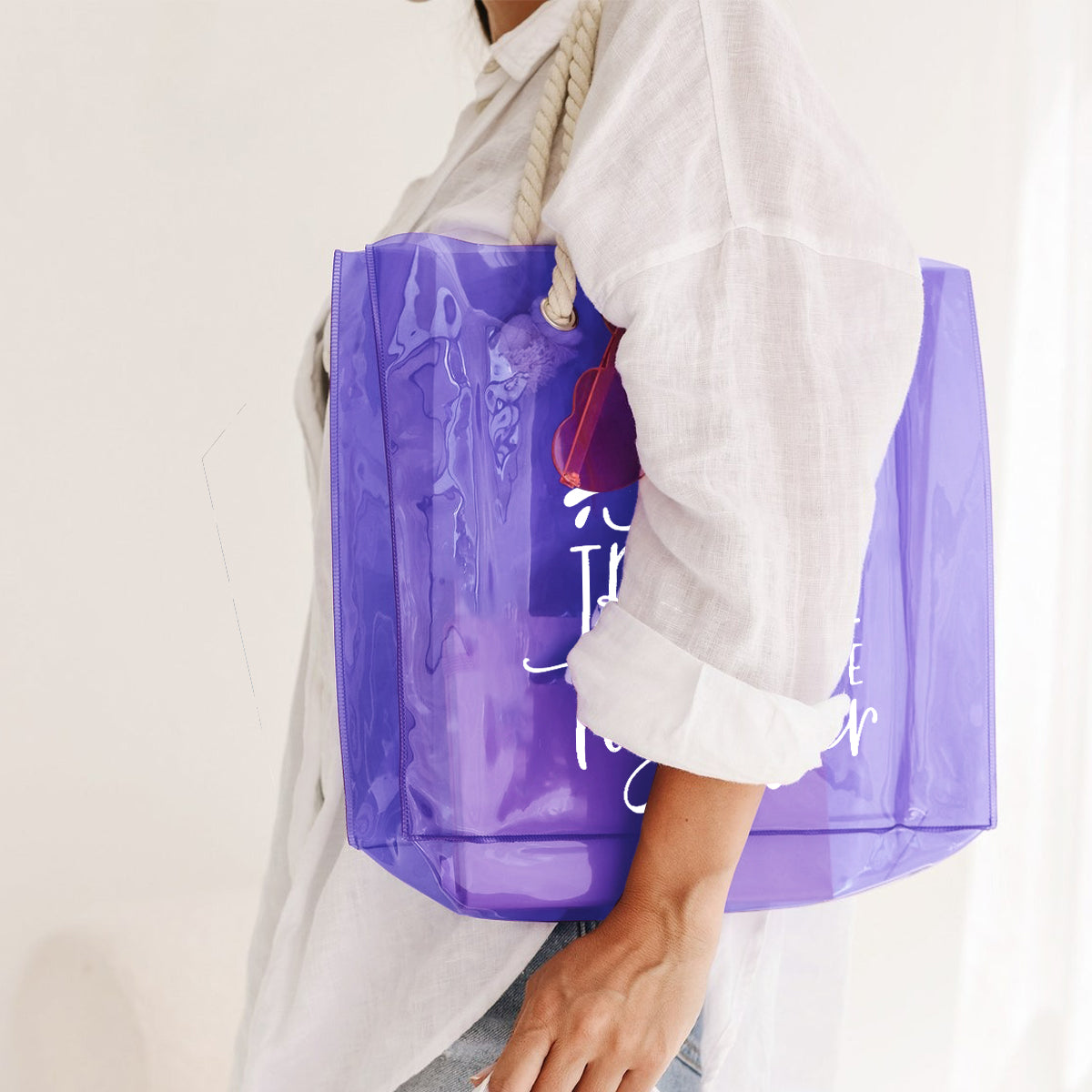 Apparently We Are Trouble - Personalized Bestie Clear Tote Bag