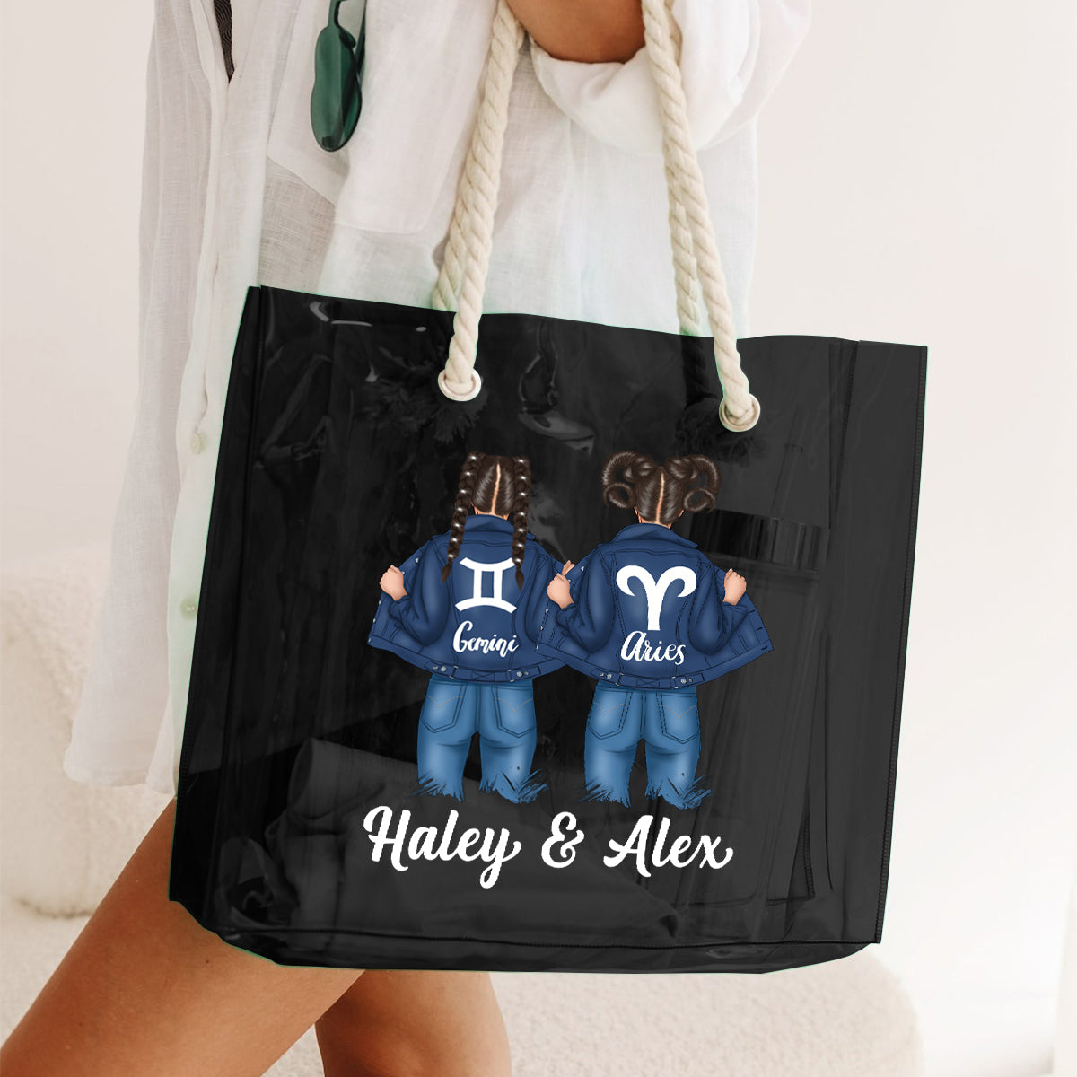 Apparently We Are Trouble - Personalized Bestie Clear Tote Bag
