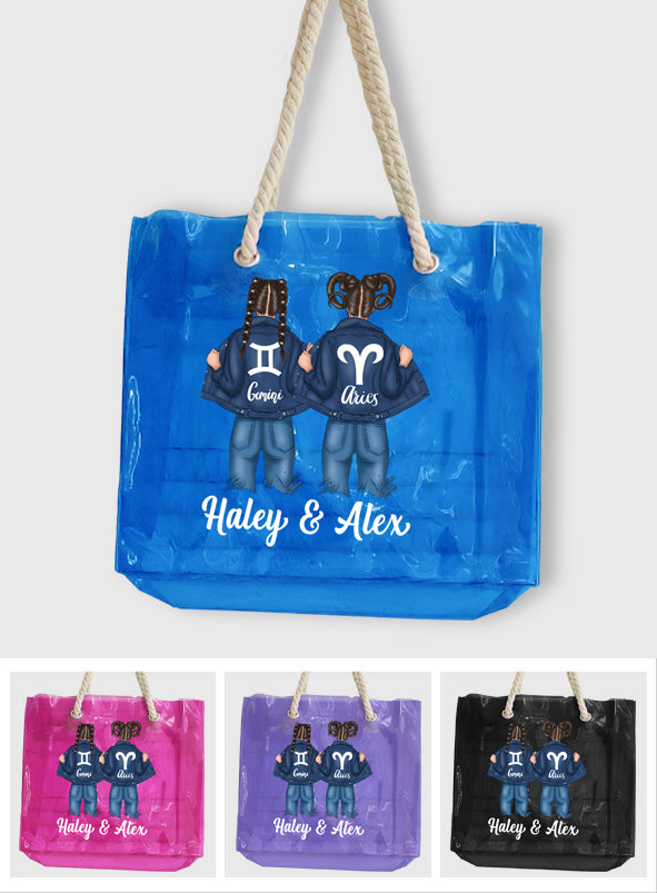 Apparently We Are Trouble - Personalized Bestie Clear Tote Bag