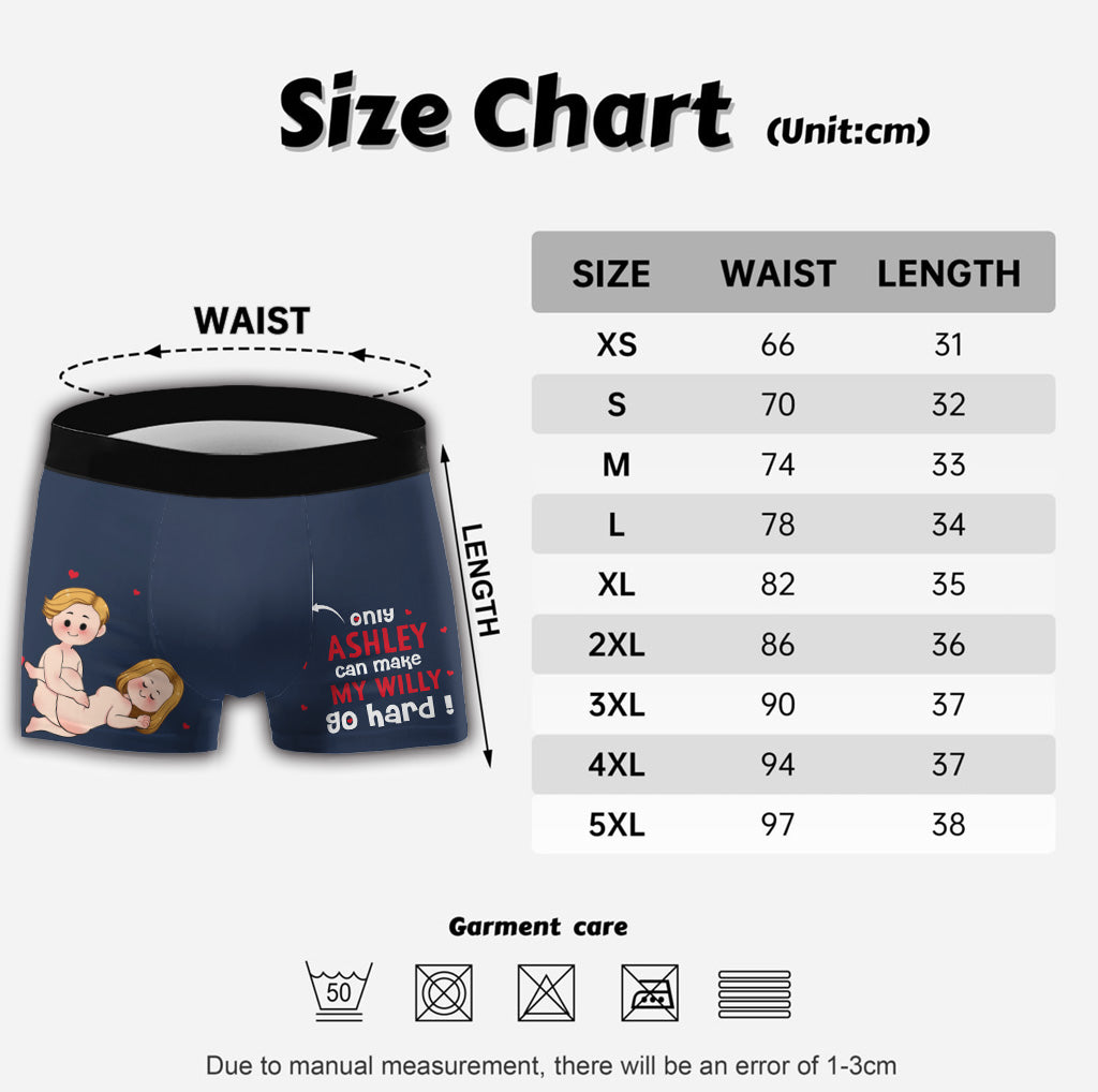 My Willy Go Hard - Personalized Couple Men Boxer Briefs