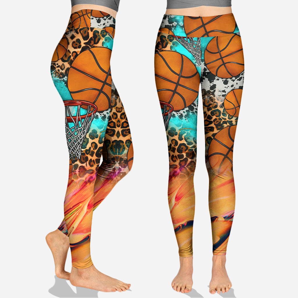 Basketball Mom Leopard - Personalized Basketball Hoodie and Leggings