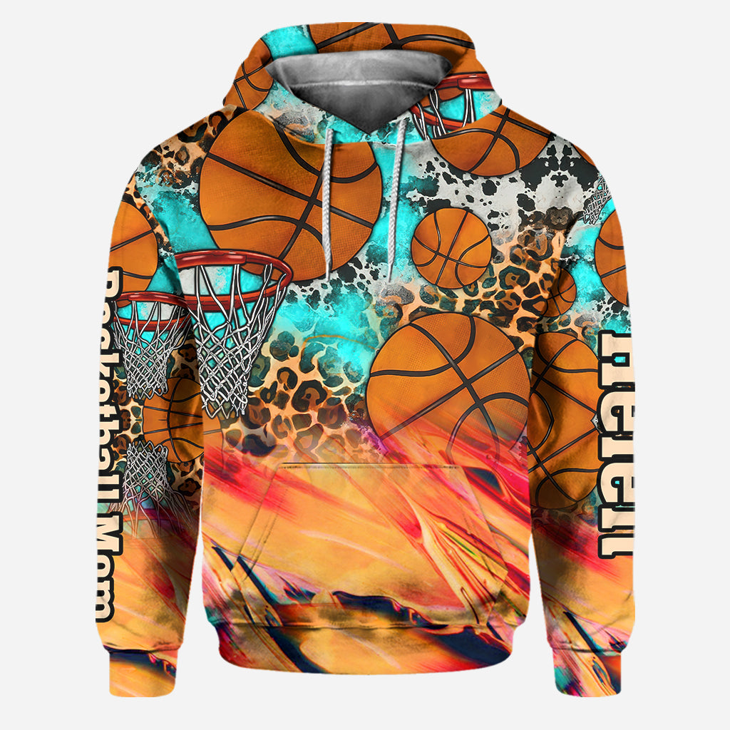 Basketball Mom Leopard - Personalized Basketball Hoodie and Leggings