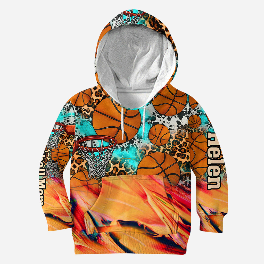 Basketball Mom Leopard - Personalized Basketball Hoodie and Leggings