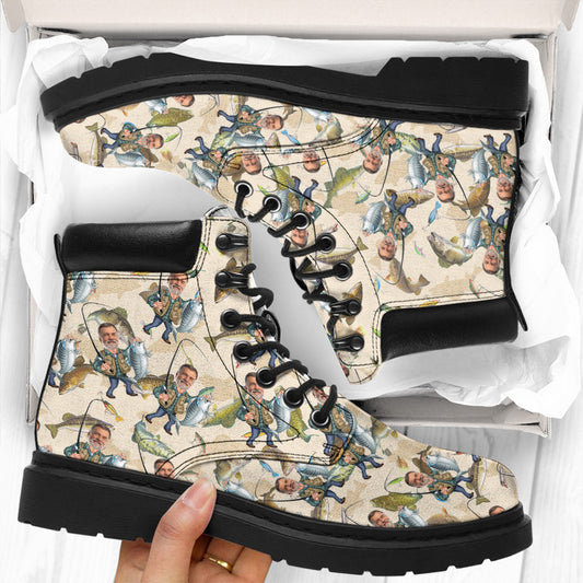 Photo Inserted Funny Fishing - Personalized Fishing All Season Boots