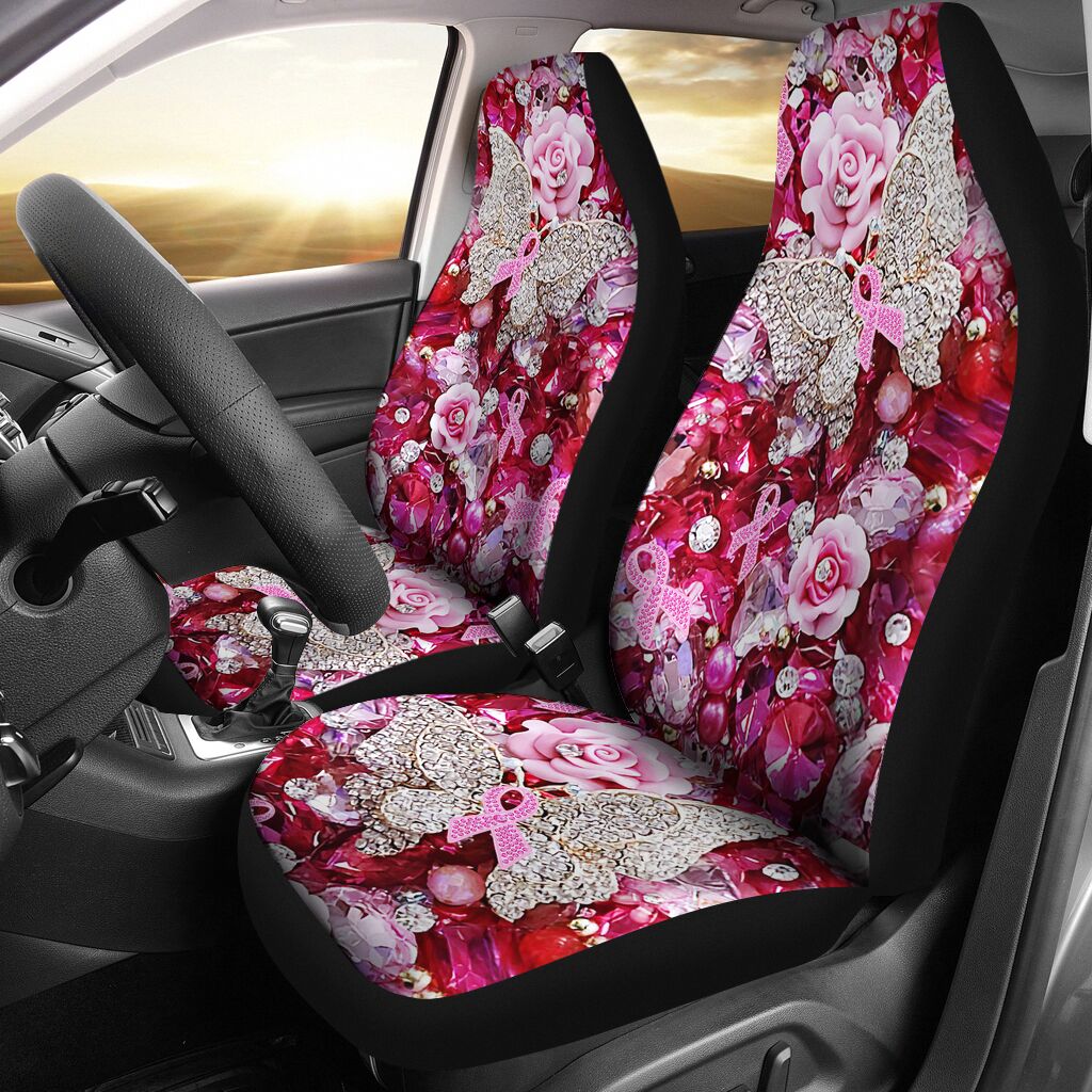 Pink Warrior Pattern Breast Cancer Awareness Seat Covers 0622