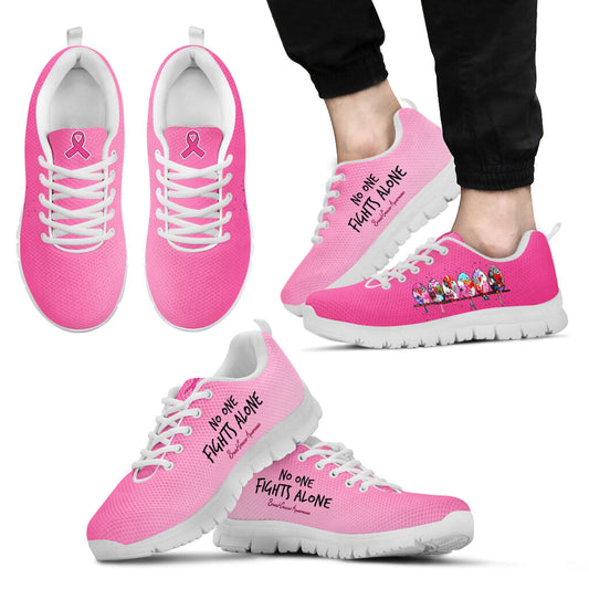 No One Fights Alone Breast Cancer Awareness Sneakers 0622
