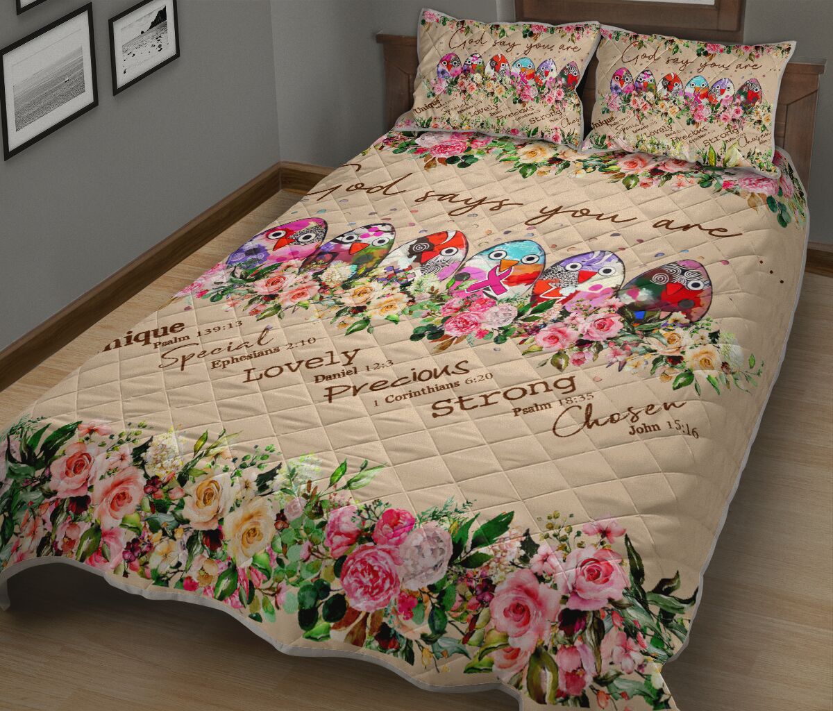 God Says You Are Breast Cancer Awareness  Quilt Set 0622
