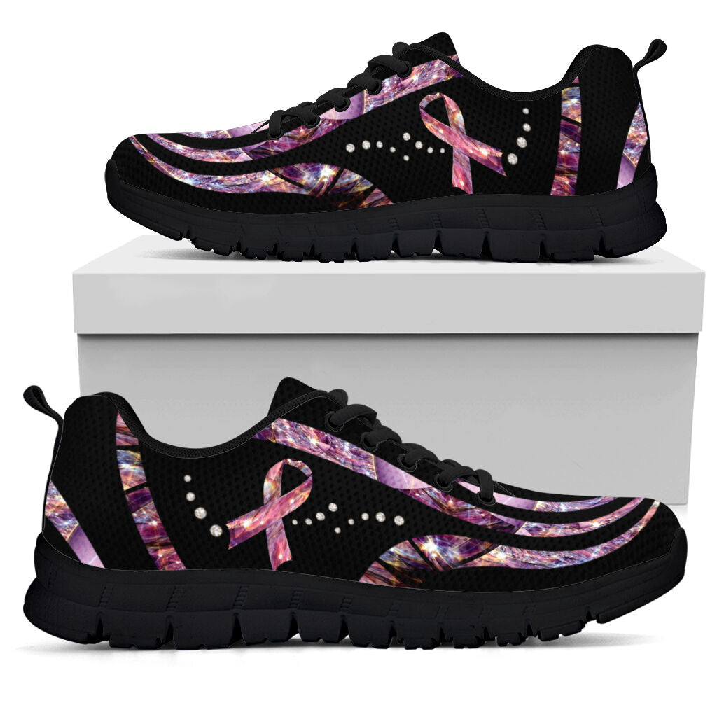 Faith Hope Love Rhinestone Pattern Print Breast Cancer Awareness Sneakers 0622