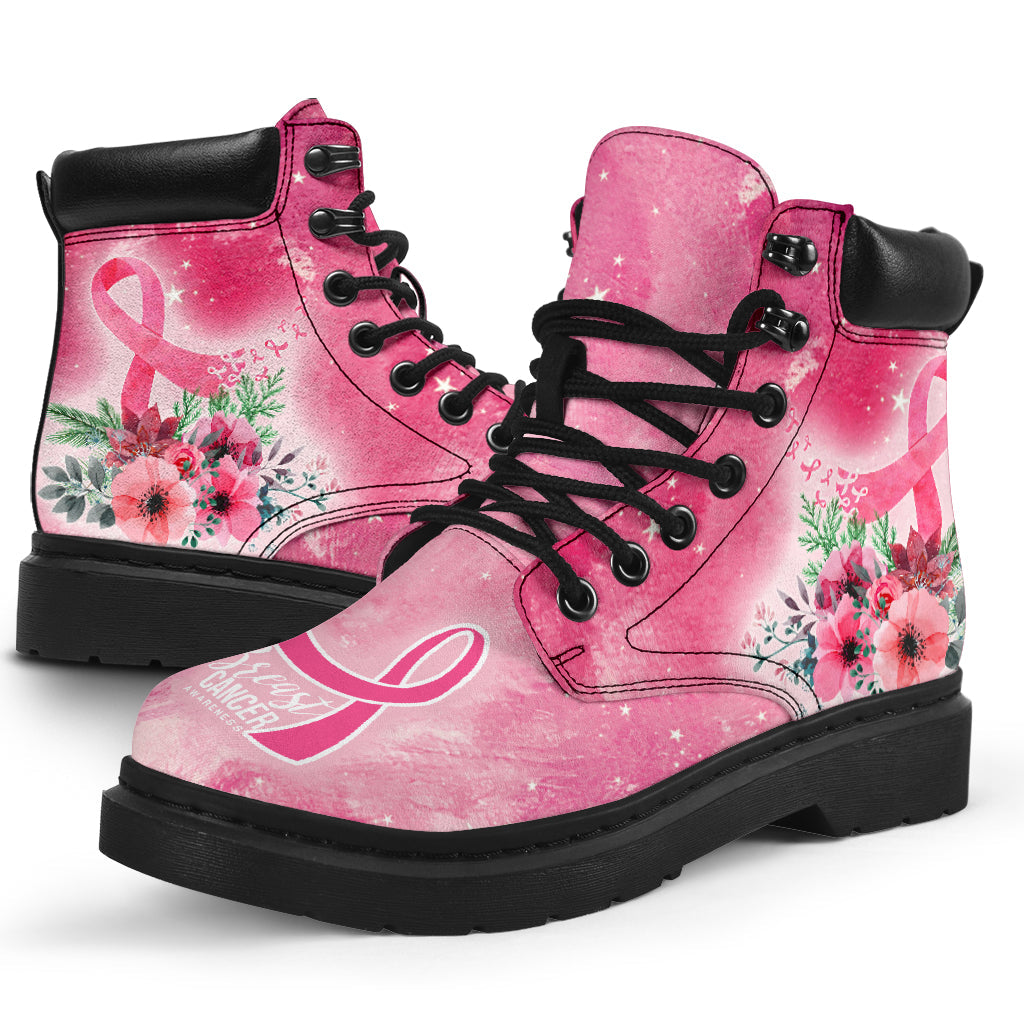 Floral Breast Cancer Awareness Breast Cancer Awareness All Season Boots 0622