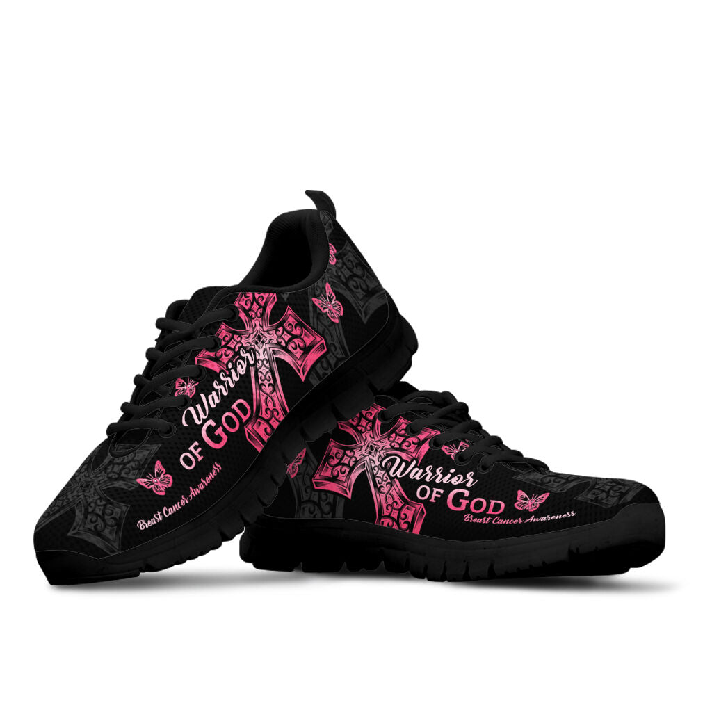 Warrior Of God Breast Cancer Awareness Sneakers 0622