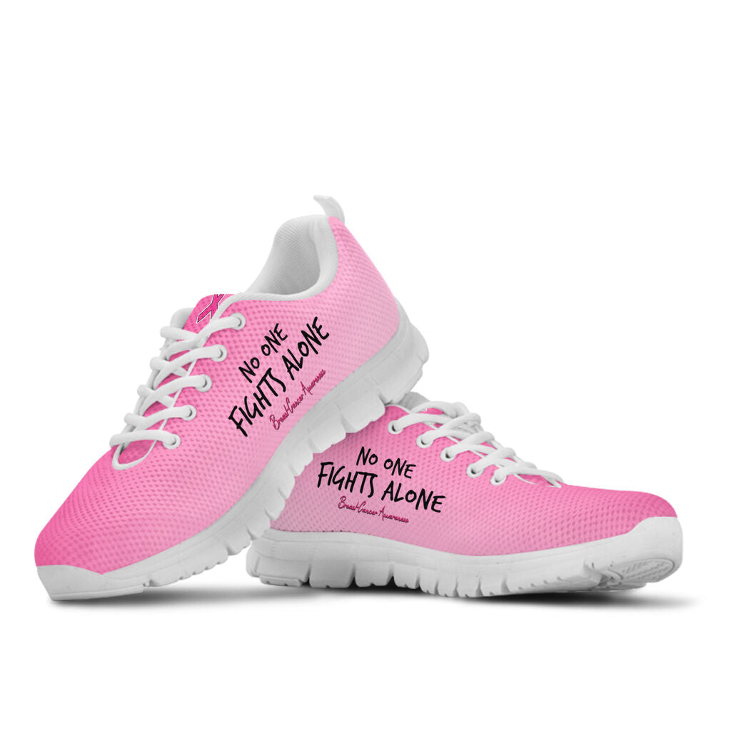 No One Fights Alone Breast Cancer Awareness Sneakers 0622