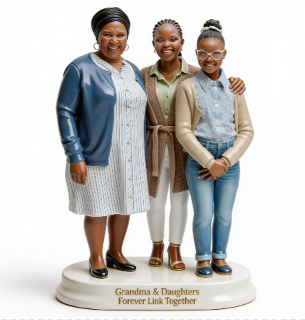 Custom African American Grandma and Daughters Any Photo - Forever Linked Together Custom Black Queen Acrylic Plaque Keepsake Home Living Room Decor Display