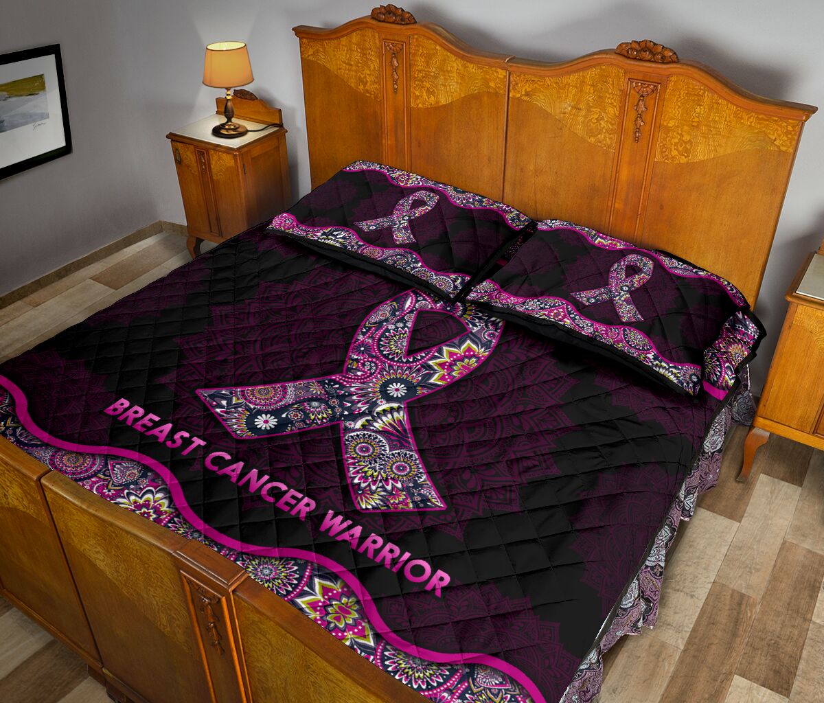Breast Cancer Warrior Breast Cancer Awareness Quilt Set 0622