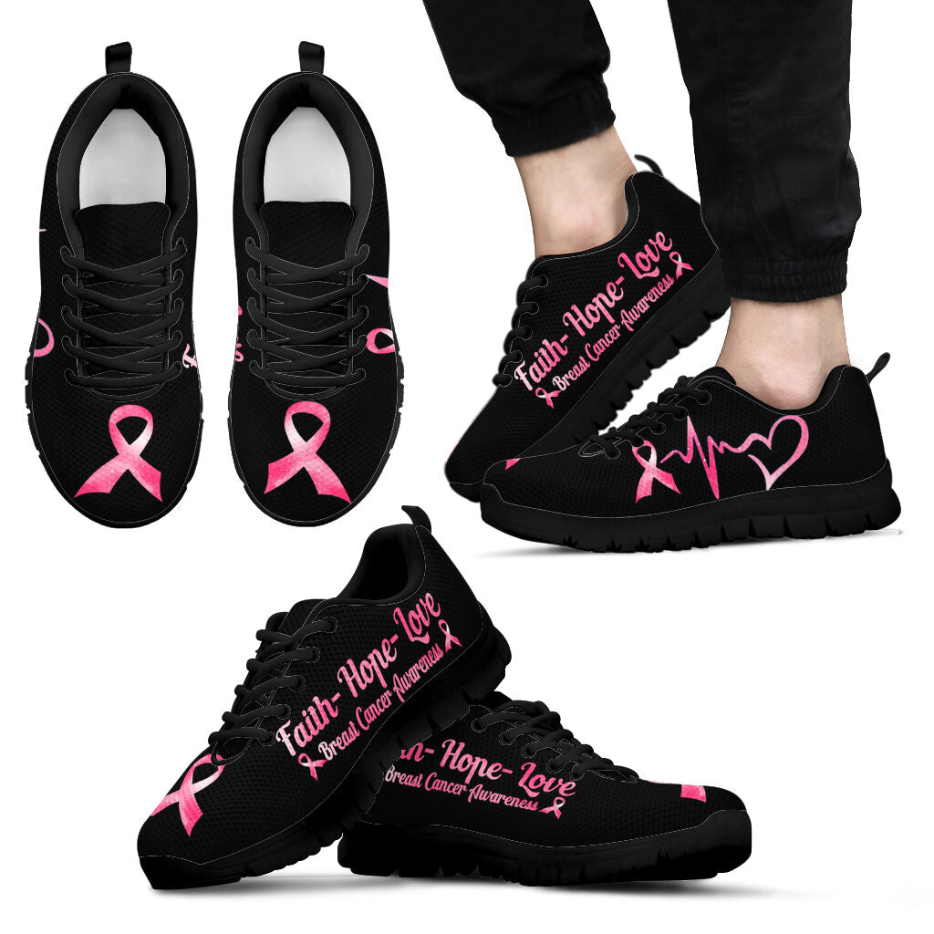 Faith Hope Love Breast Cancer Awareness Sneakers 0622