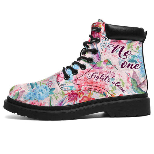 No One Fights Alone Breast Cancer Awareness All Season Boots 0622