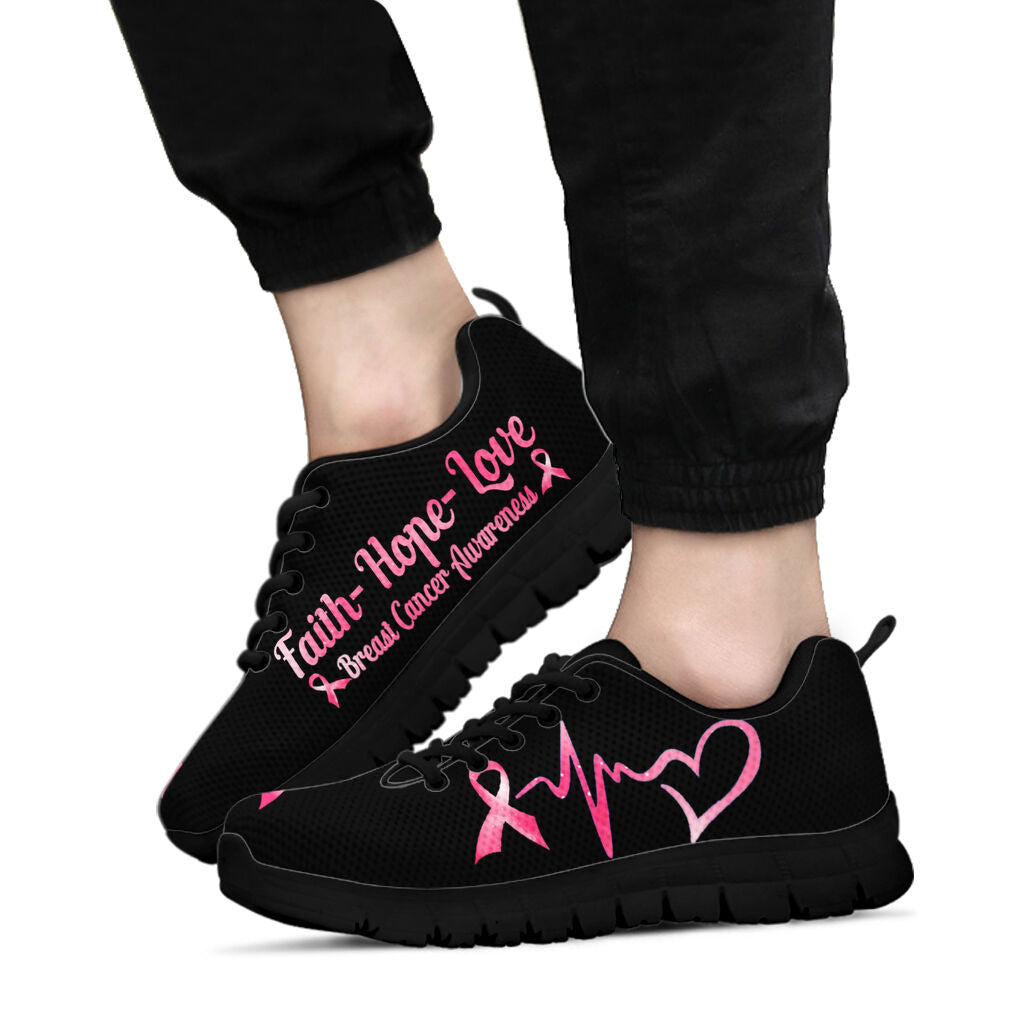 Faith Hope Love Breast Cancer Awareness Sneakers 0622