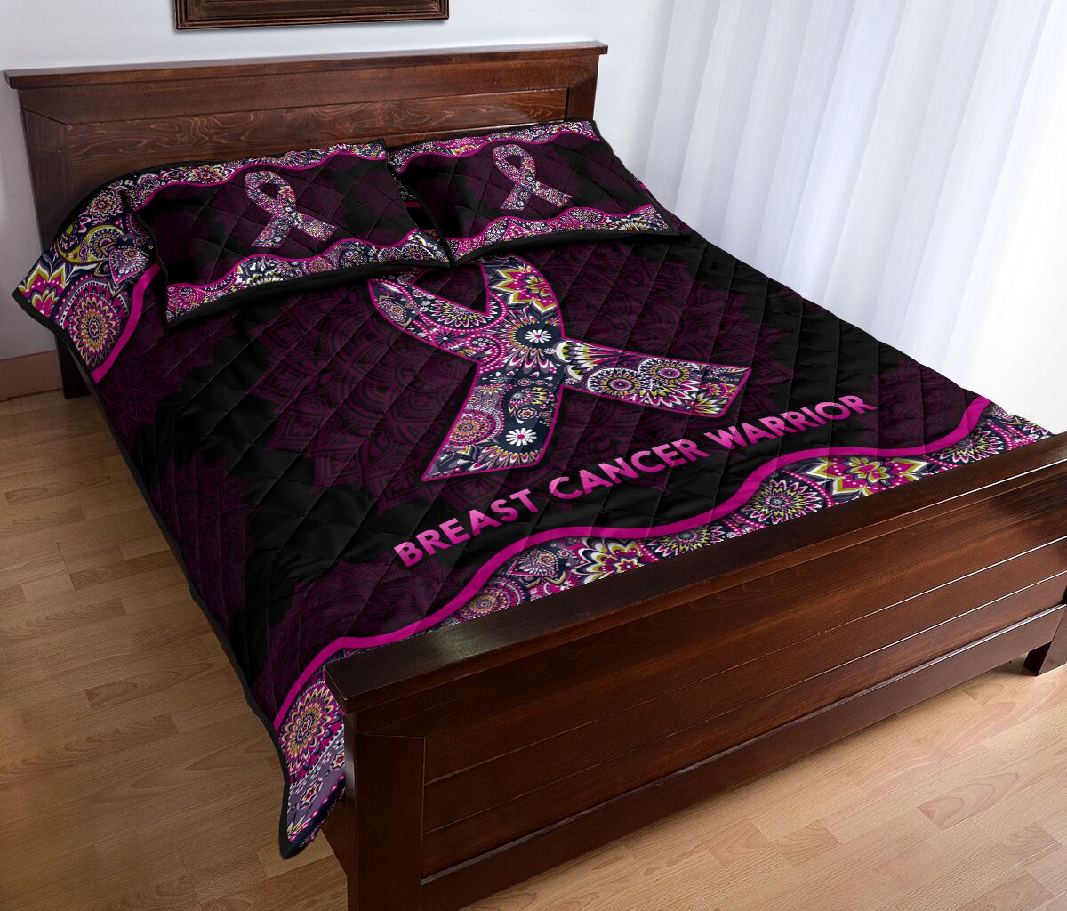 Breast Cancer Warrior Breast Cancer Awareness Quilt Set 0622