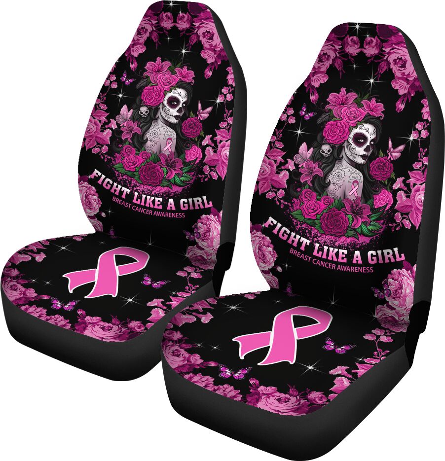 Fight Like A Girl Breast Cancer Awareness Seat Covers 0622