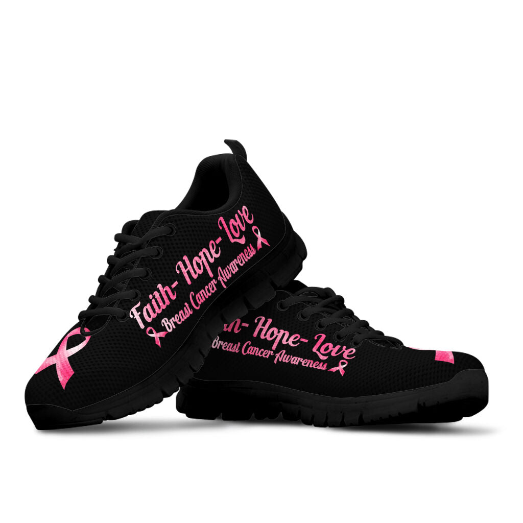 Faith Hope Love Breast Cancer Awareness Sneakers 0622