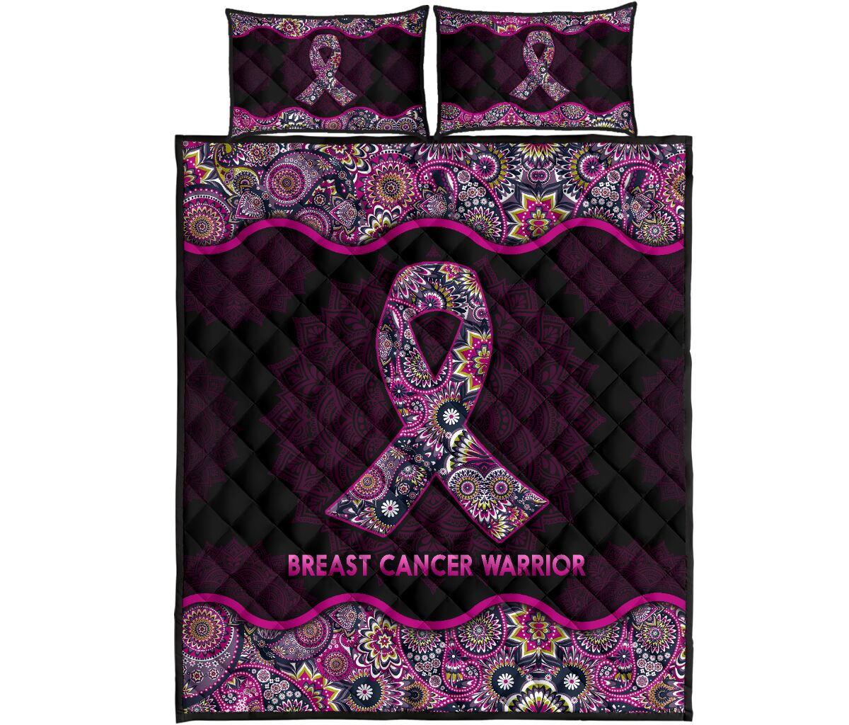 Breast Cancer Warrior Breast Cancer Awareness Quilt Set 0622