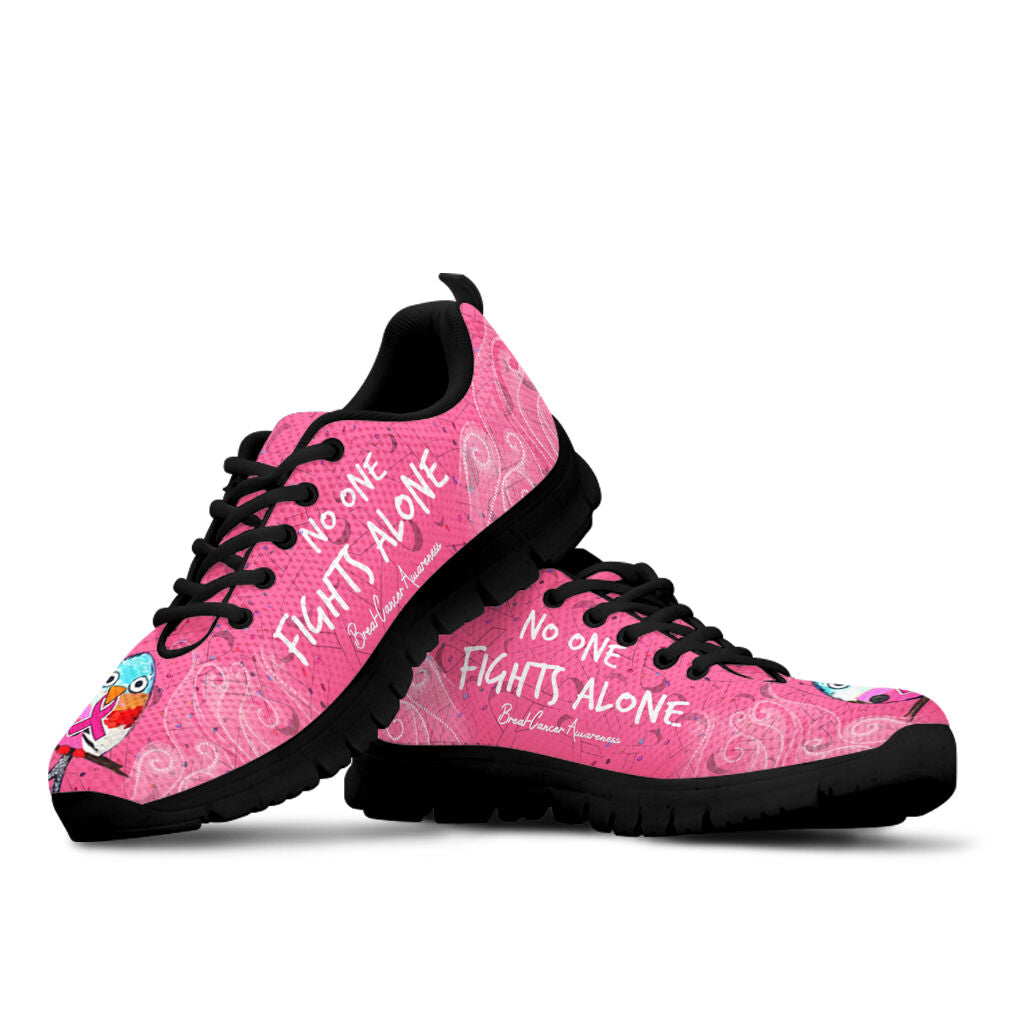 No One Fight Alone Breast Cancer Awareness Breast Cancer Awareness Sneakers 0622