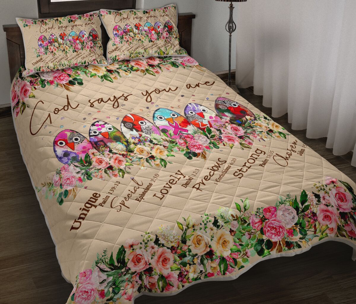 God Says You Are Breast Cancer Awareness  Quilt Set 0622