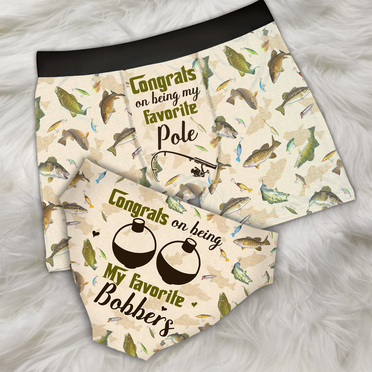 Congrats On Being My Bobbers Pole - Fishing Women Briefs & Men Boxer Briefs