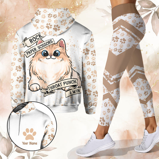 Rock Paper Scissors - Personalized Cat Hoodie and Leggings